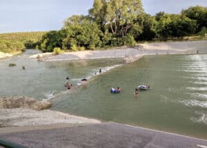 River with people floating in tubes